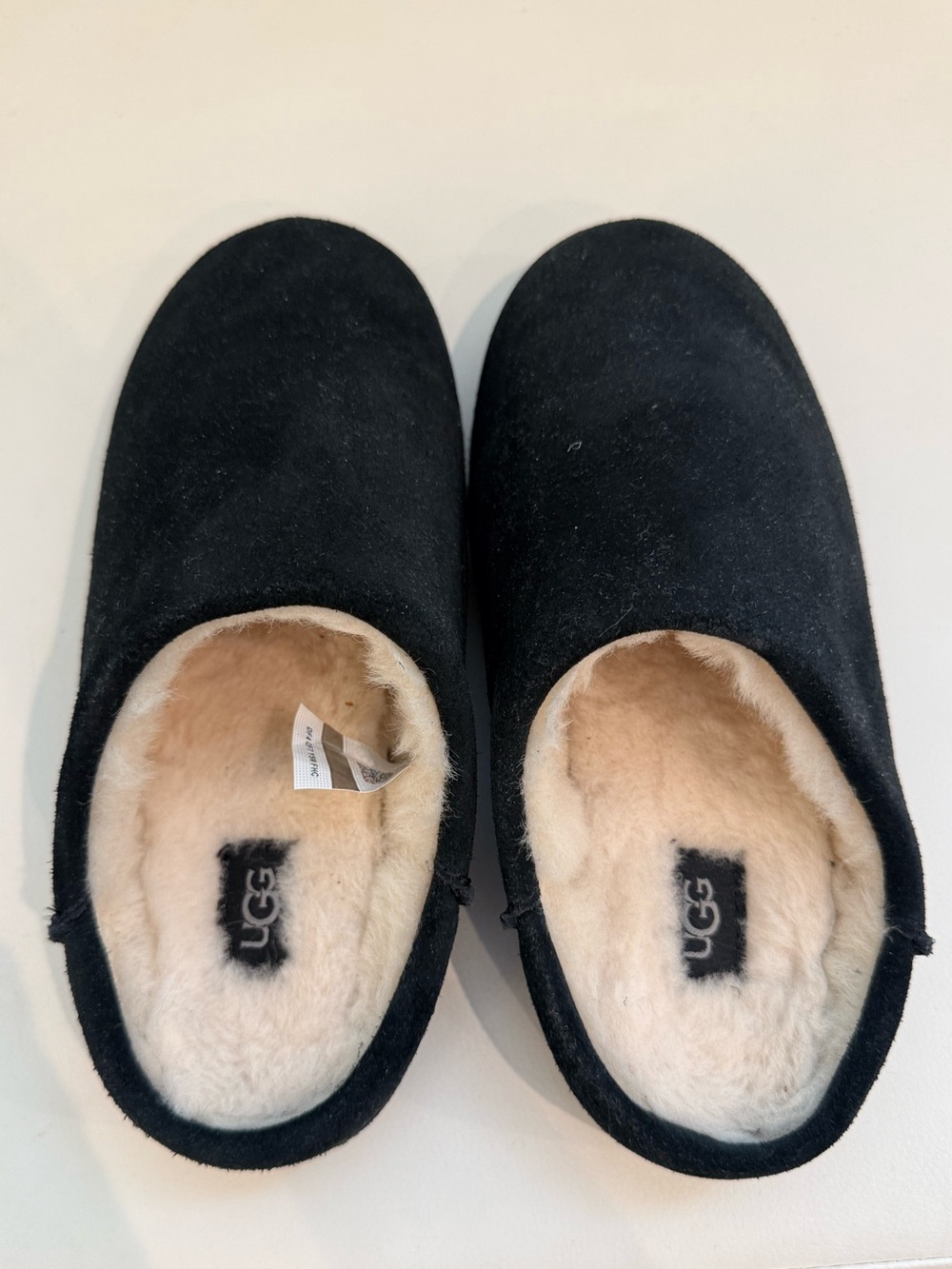 UGG Womens Black Sheepskin-Lined Slip-On Clogs